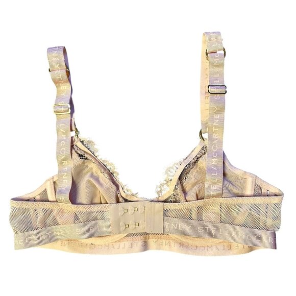 Stella McCartney Lace & Mesh Underwire Bra 36A Nude Pink Adjustable Straps New - Picture 2 of 7